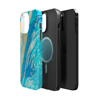 Arabic splash of Blue- Iphone Magnetic Tough Case