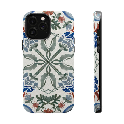 Blue flowers Iphone Magnetic Tough Cases