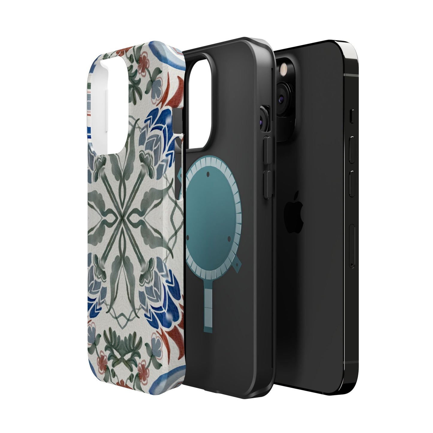 Blue flowers Iphone Magnetic Tough Cases