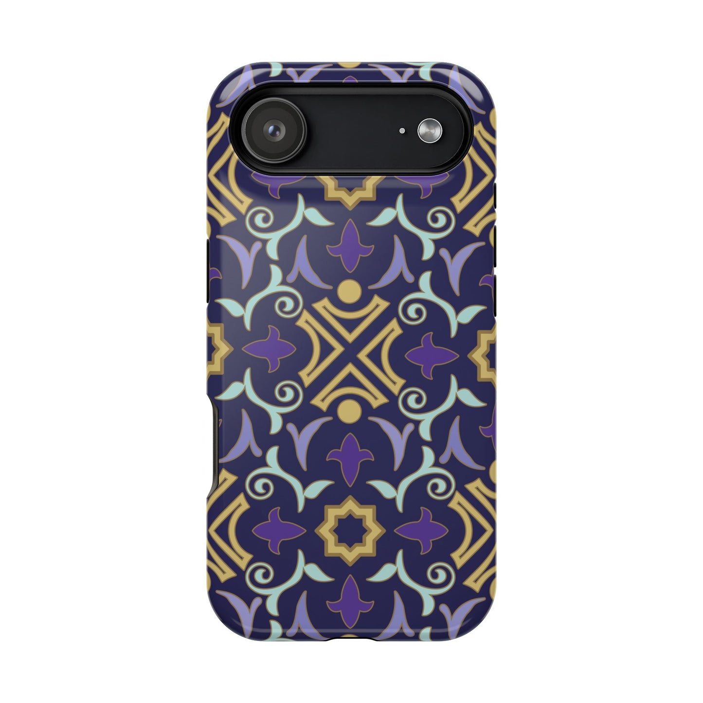 Geometric Purple and Gold Design Iphone Magnetic Tough Case