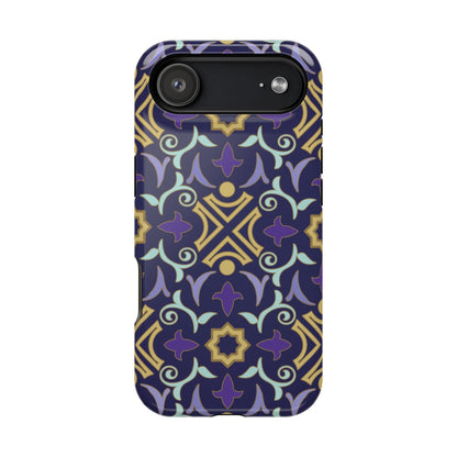 Geometric Purple and Gold Design Iphone Magnetic Tough Case
