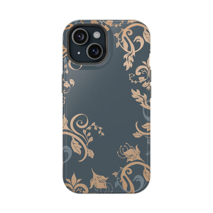 Gold flowers Iphone Magnetic Tough Cases
