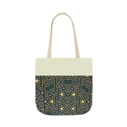 Masjid Al Haram Door Canvas Tote Bag, 2-Color Straps