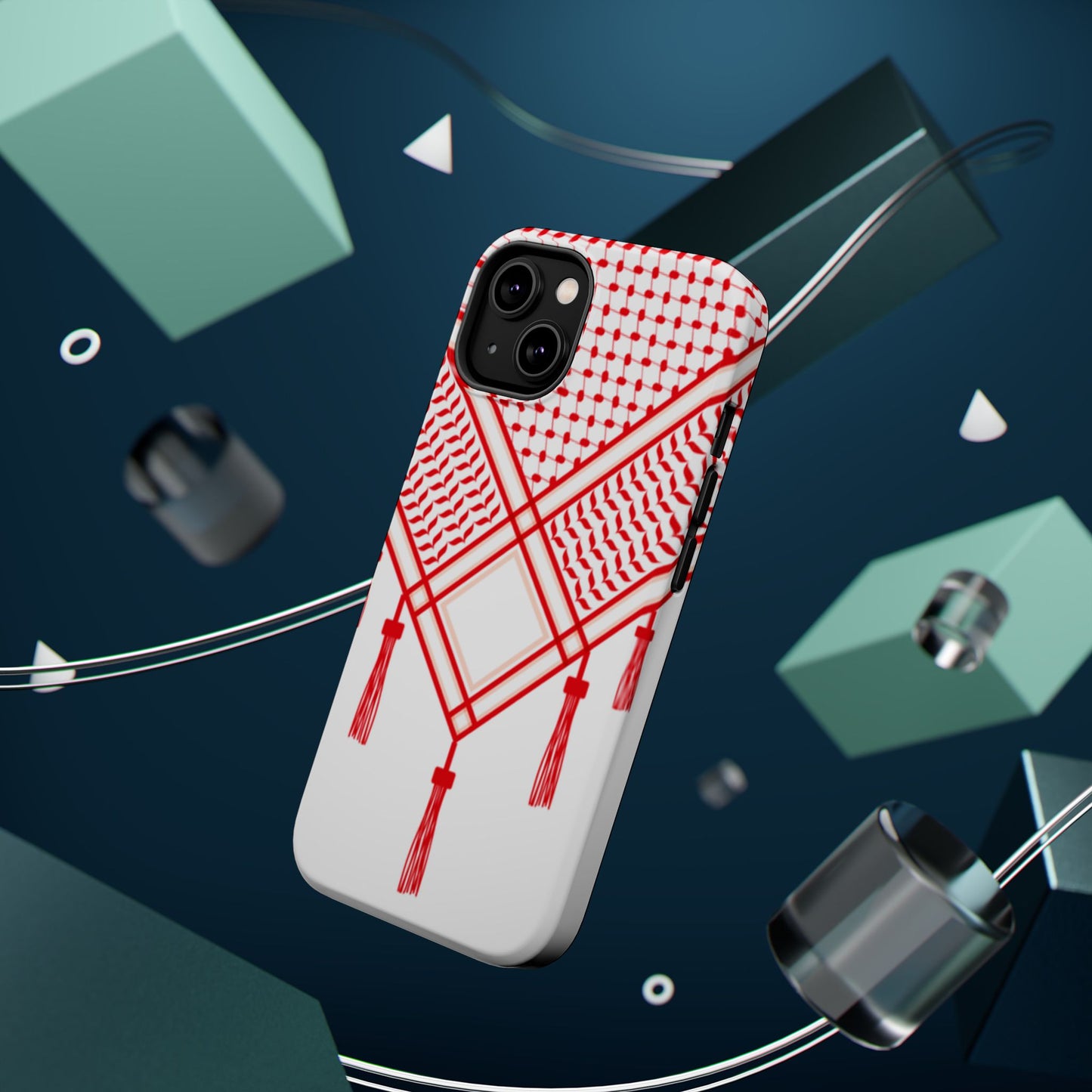 Red and White Shmagh Design Iphone Magnetic Tough Case