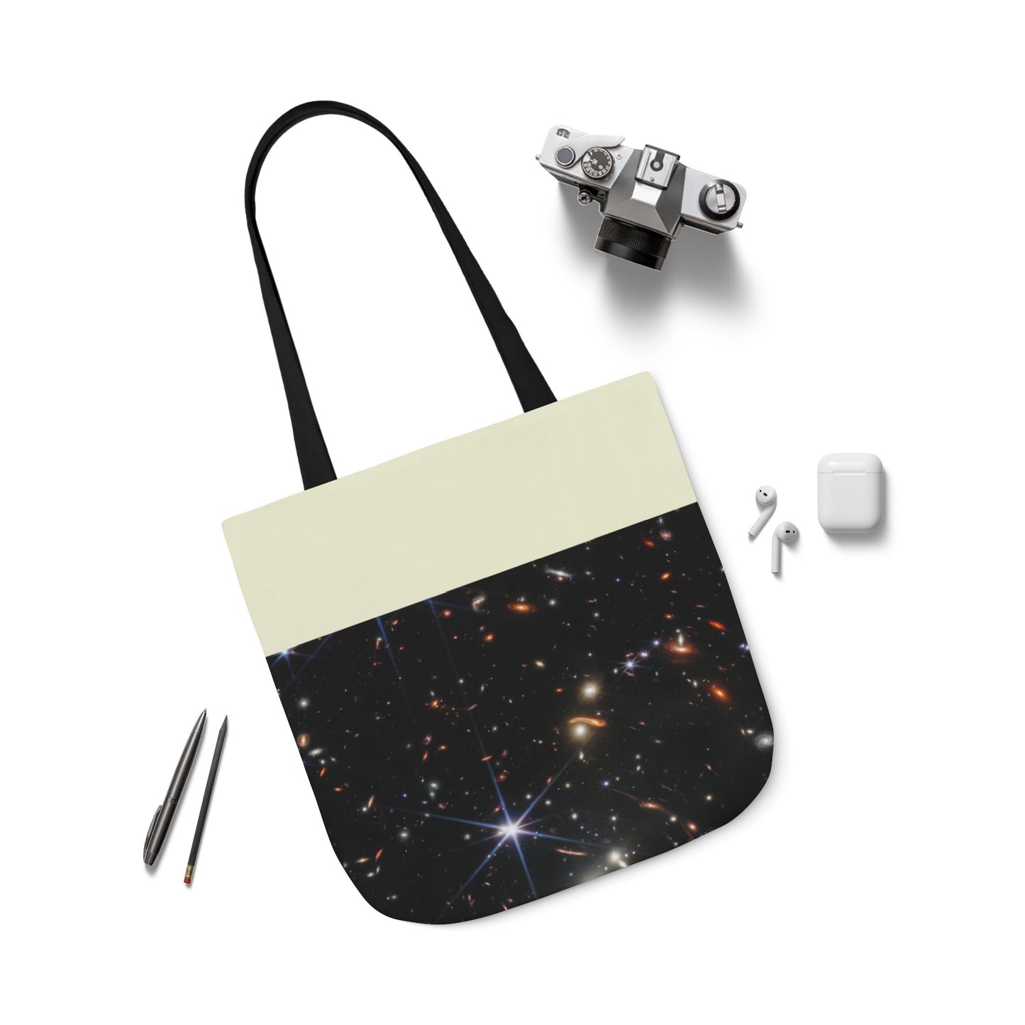 Deep Space Early Universe Canvas Tote Bag, 3-Color Straps