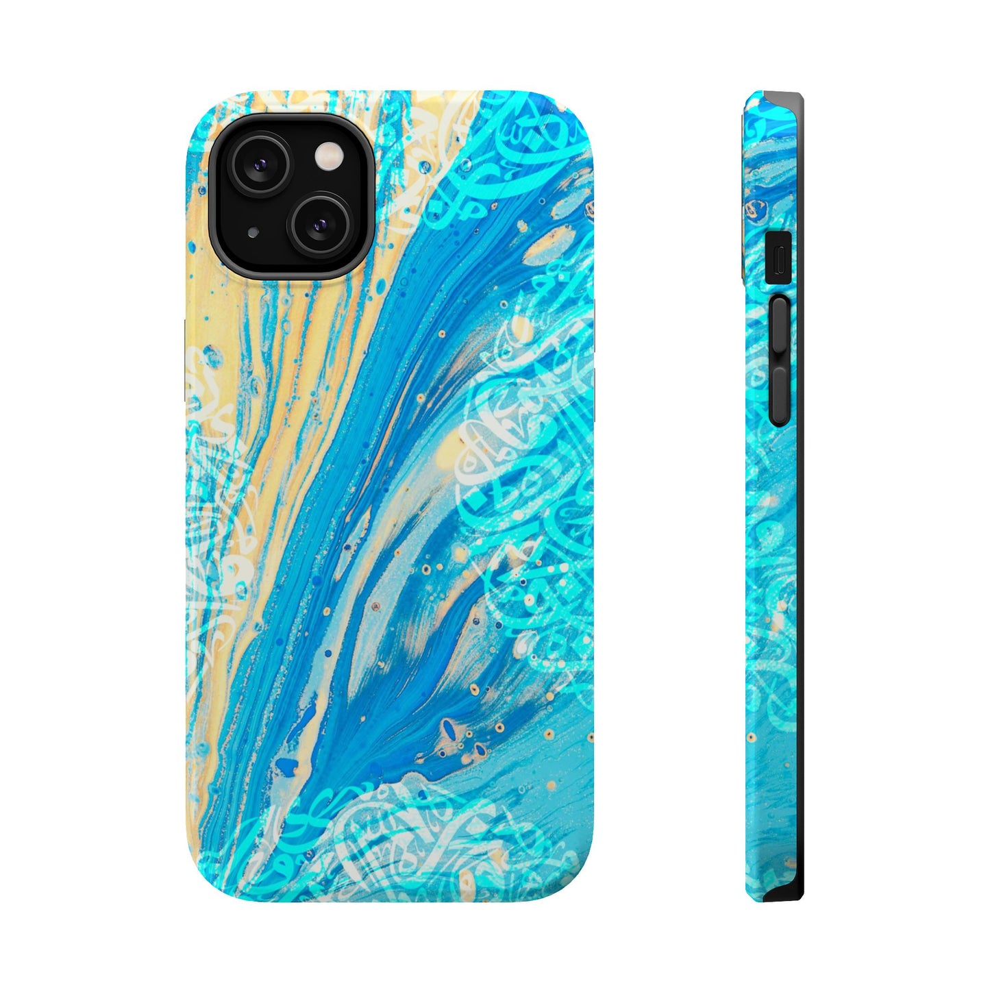 Arabic splash of Blue- Iphone Magnetic Tough Case