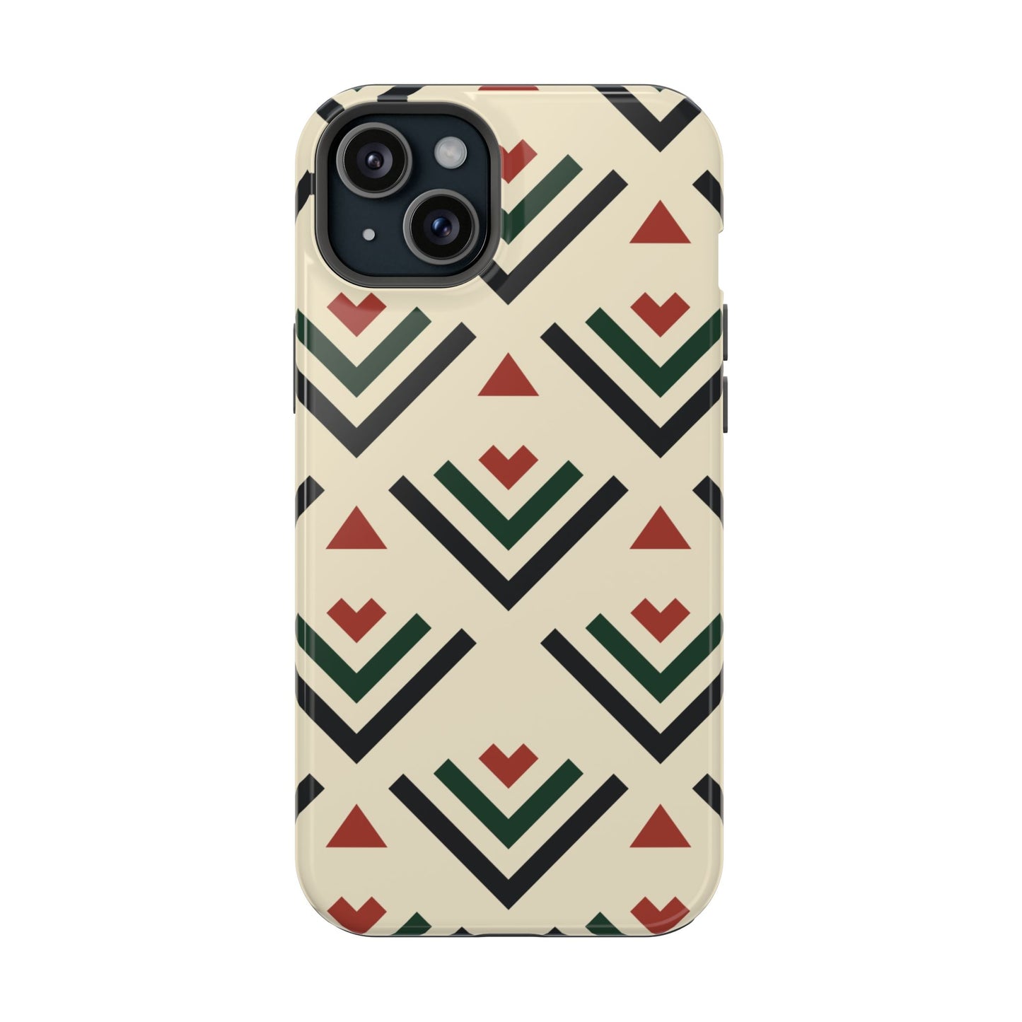 Red Black Green Geometric Design Iphone Magnetic Tough Case