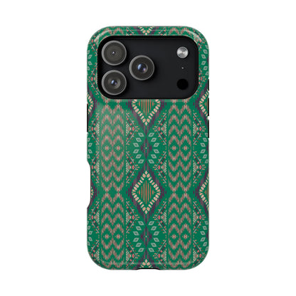 Emerald Green  Geometric Design Iphone Magnetic Tough Case