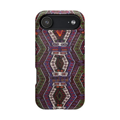 Purple and Green Geometric  Design - Iphone Magnetic Tough Case