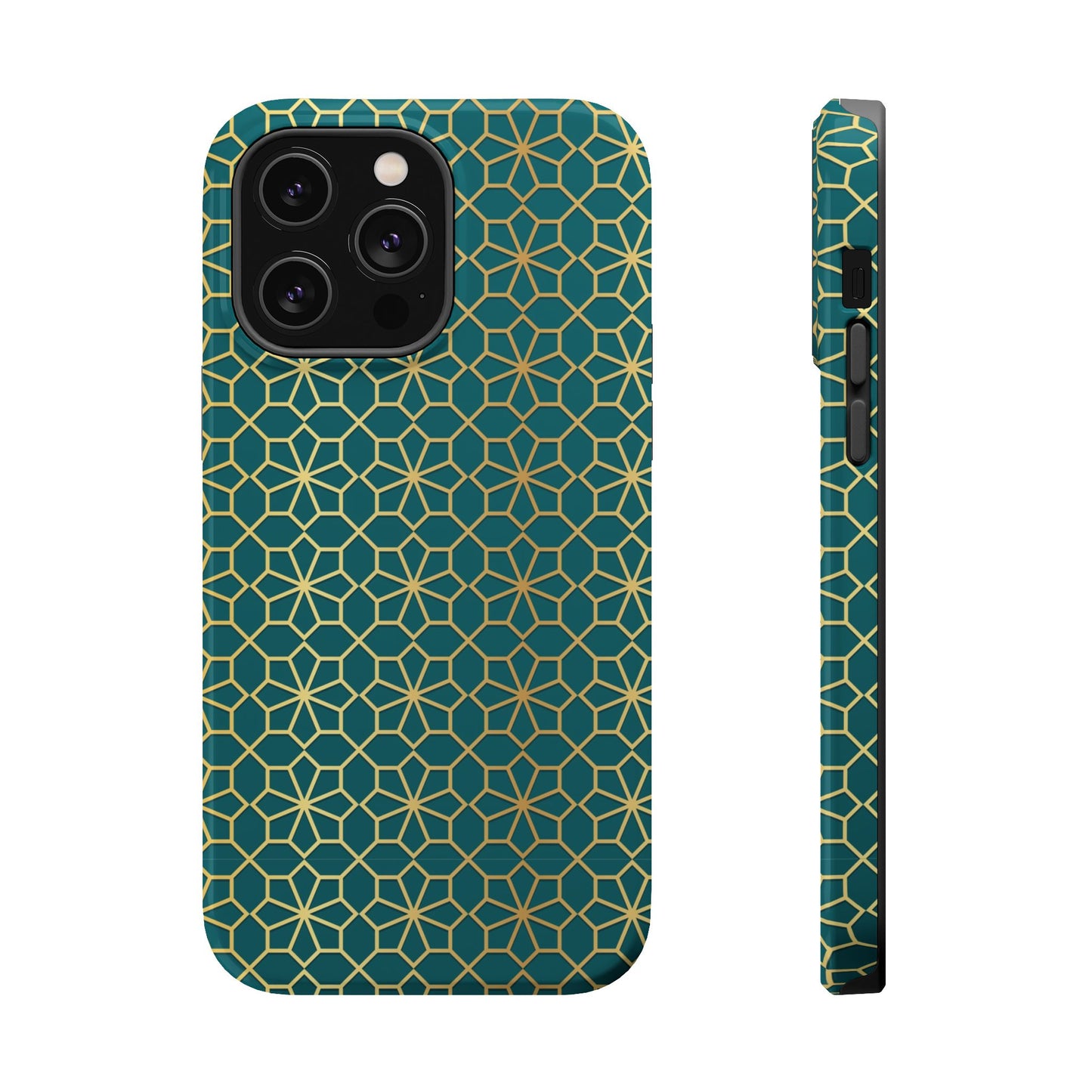 Gold and Green Flower Design - Iphone Magnetic Tough Case
