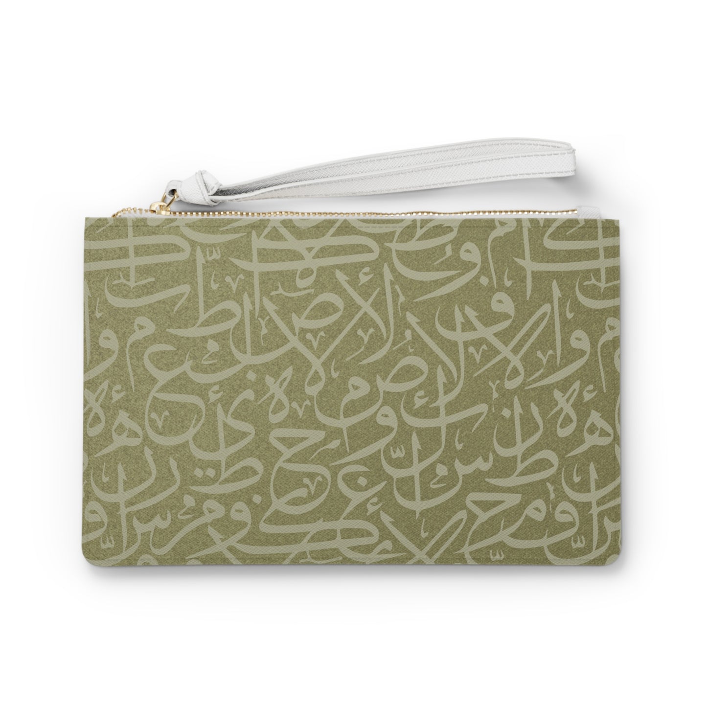 Large* Olive Arabic Calligraphy Design Themed Clutch Bag, Stylish Purse