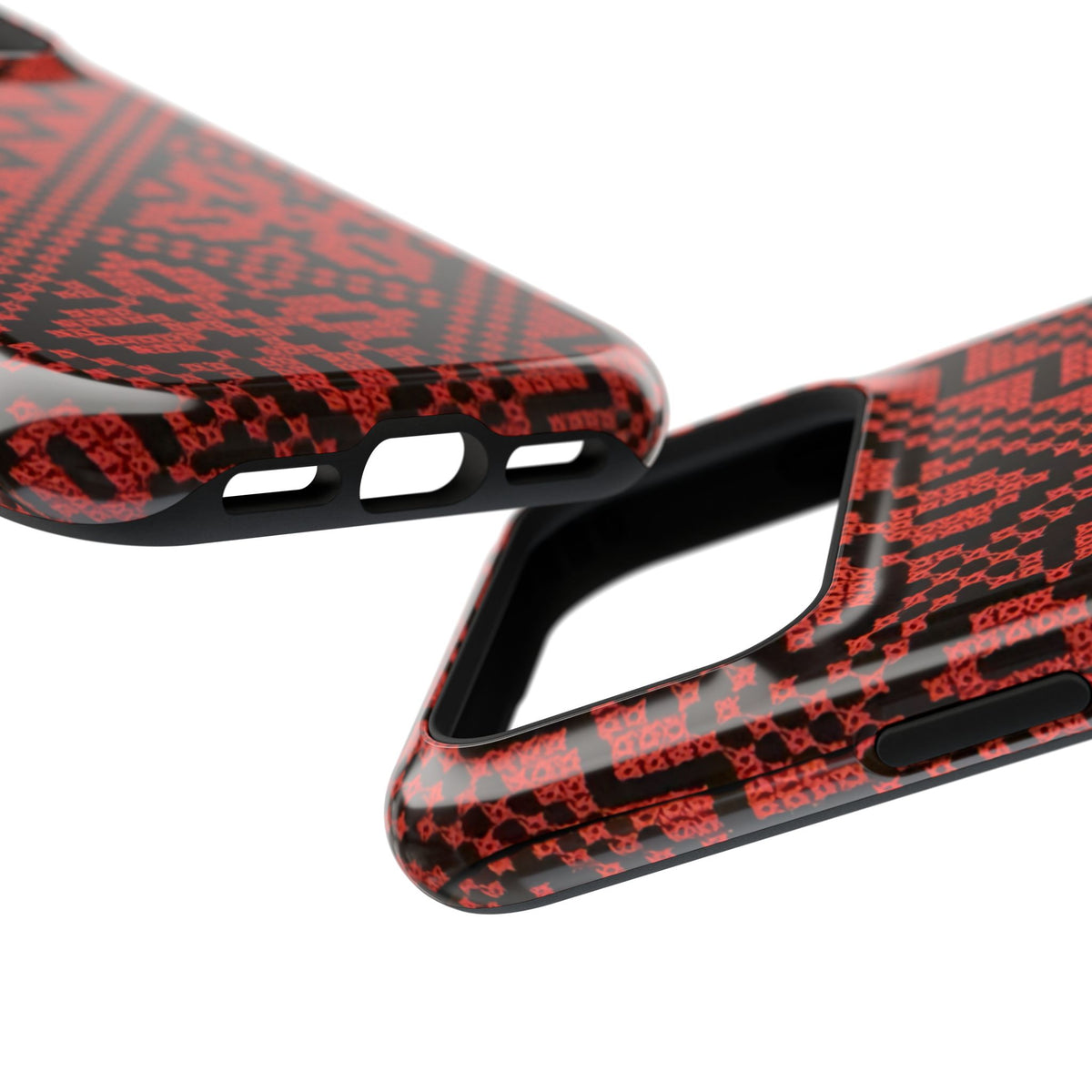 Red and Black Tatreez Design - Iphone Magnetic Tough Case