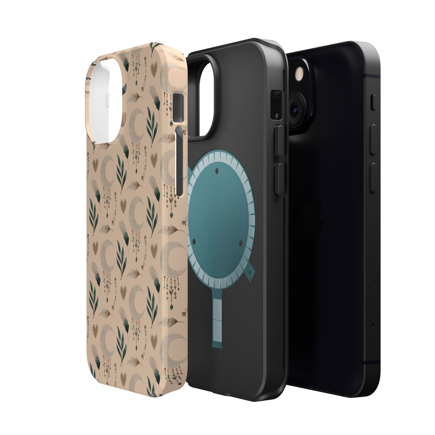Crescent 🌙  and Hearts Design Iphone Magnetic Tough Cases