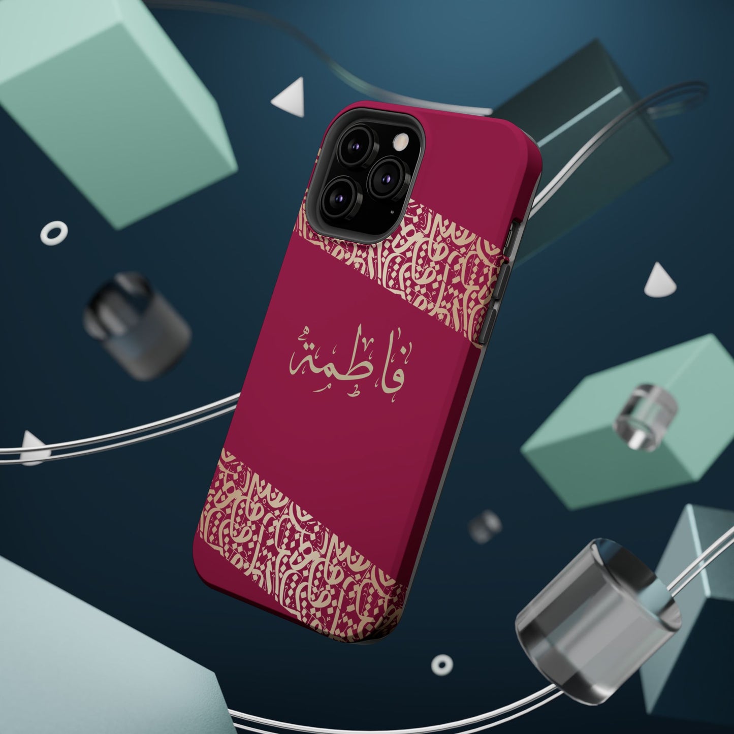 Personalized Arabic Calligraphy - Iphone Magnetic Impact-Resistant Phone Case - Pink and Gold Design