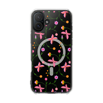 Pink Floral Garden  MagSafe Clear Phone Case