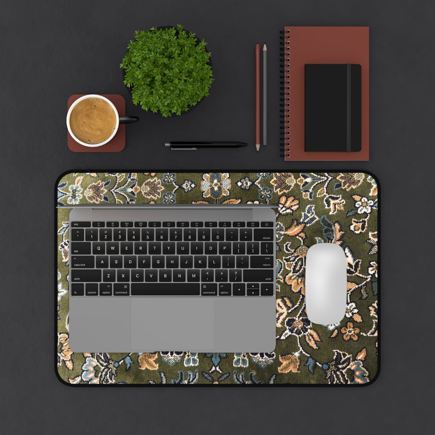Rawdah Desk Mat for Home Office Decor, Mouse Pad, Workspace Organizer