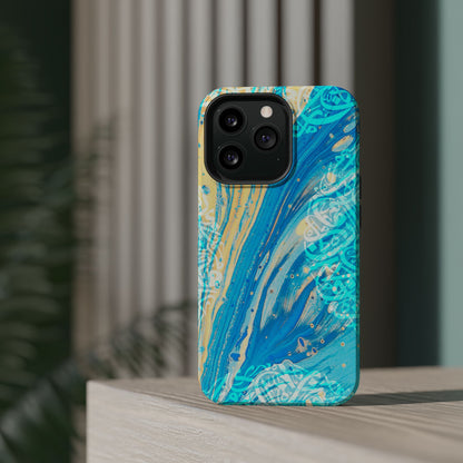 Arabic splash of Blue- Iphone Magnetic Tough Case