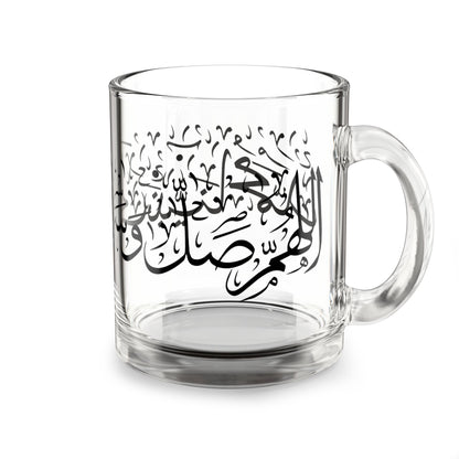 10oz Glass Mug with Salawat Calligraphy - Perfect for Coffee or Tea Lovers