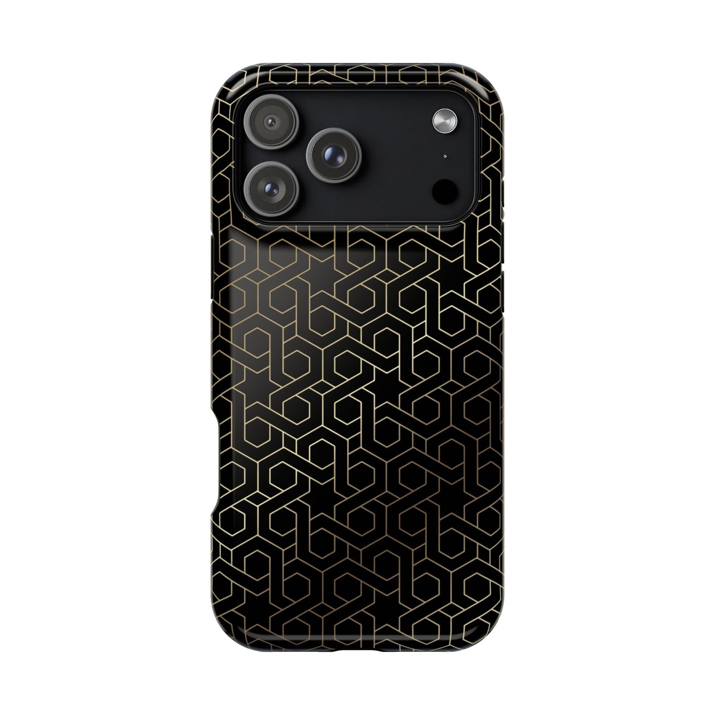 Black and Gold ⭐️ Geometric Design Iphone Magnetic Tough Case