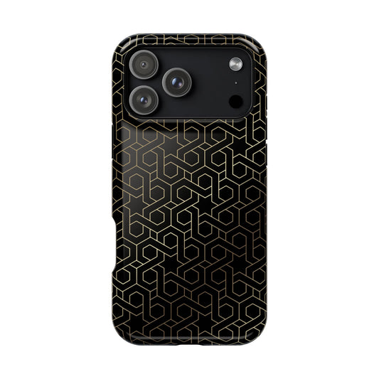 Black and Gold ⭐️ Geometric Design Iphone Magnetic Tough Case