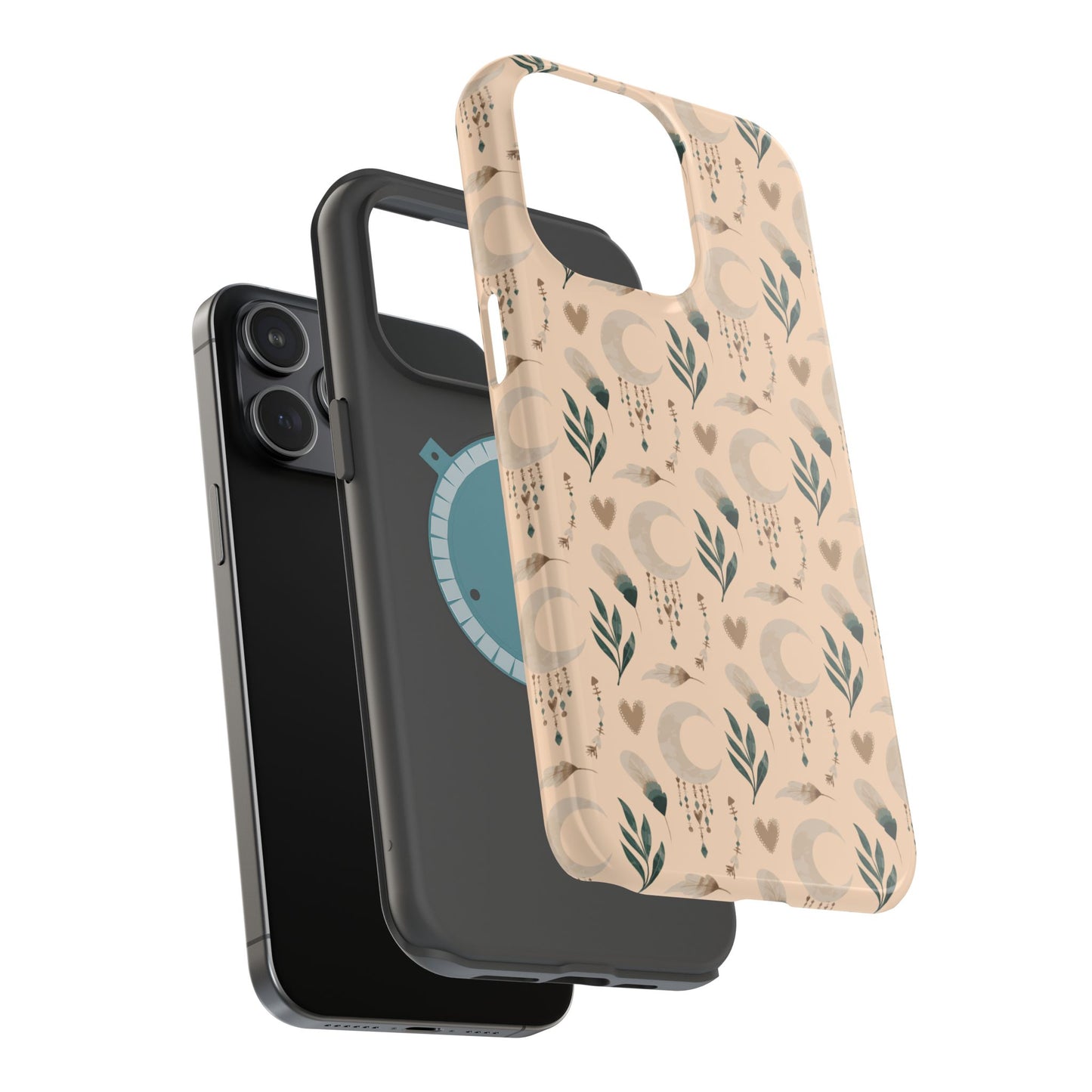 Crescent 🌙  and Hearts Design Iphone Magnetic Tough Cases