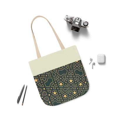 Masjid Al Haram Door Canvas Tote Bag, 2-Color Straps