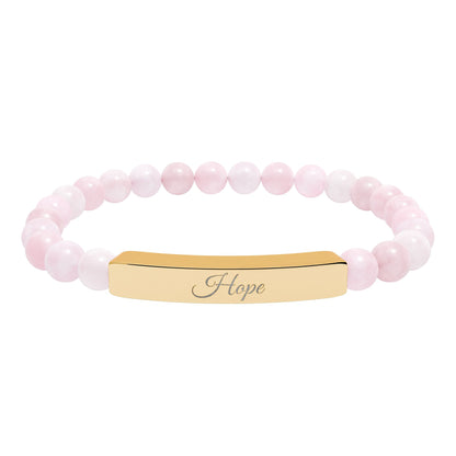 “Hope” Engraved Natural Stone Bracelet - Meaningful Gift for Mindfulness and Style