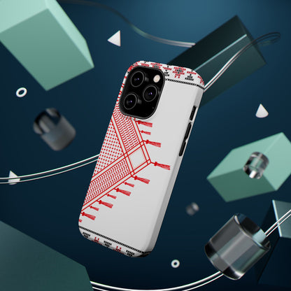 Red and White Hattah Design Iphone Magnetic Tough Case