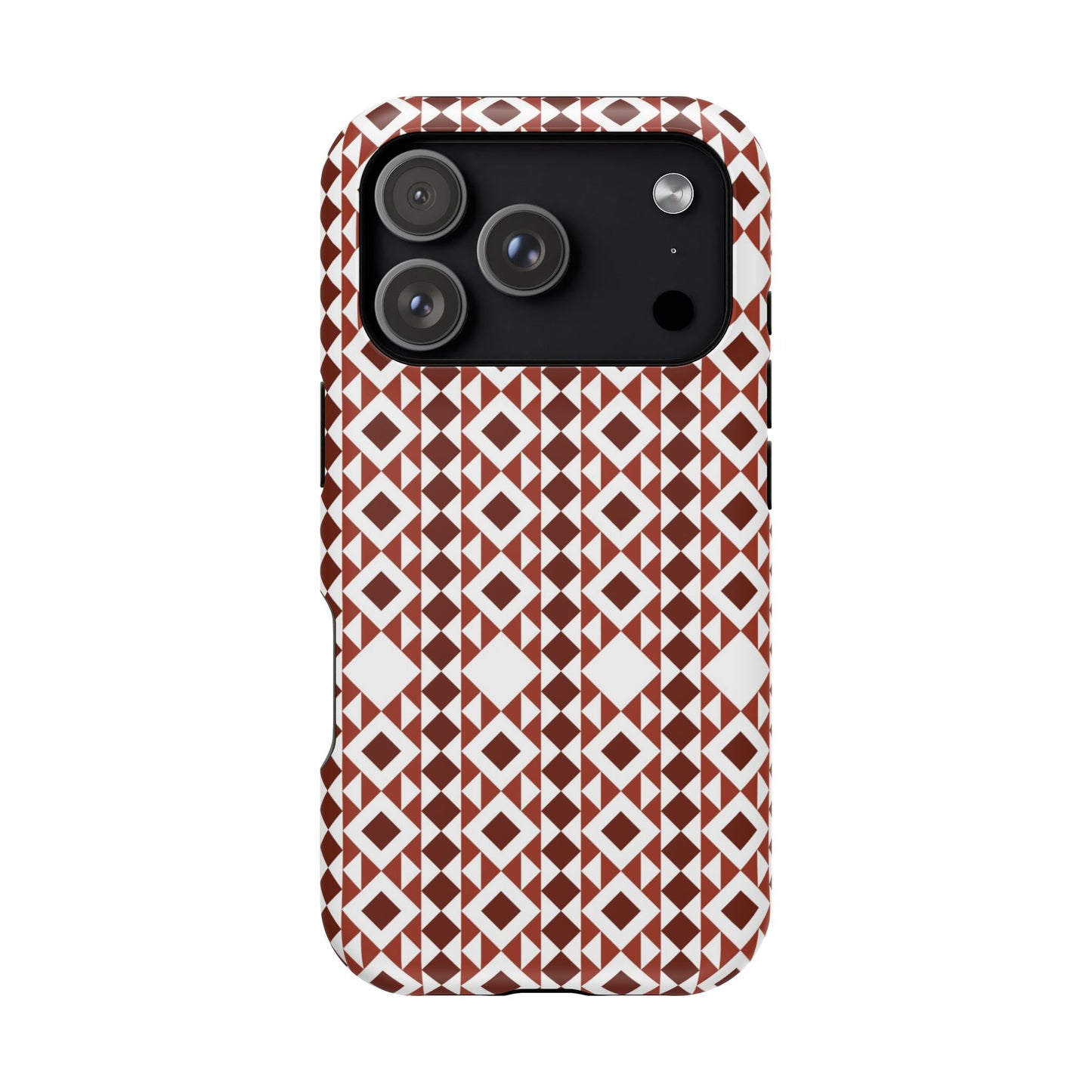 Red and White geometric Design Iphone Magnetic Tough Case