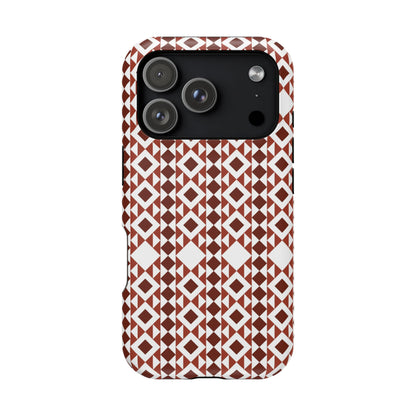 Red and White geometric Design Iphone Magnetic Tough Case