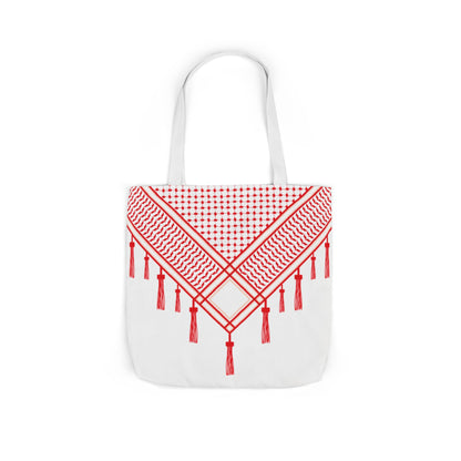 Red and White Shmagh Design Tote Bag