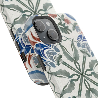 Blue flowers Iphone Magnetic Tough Cases