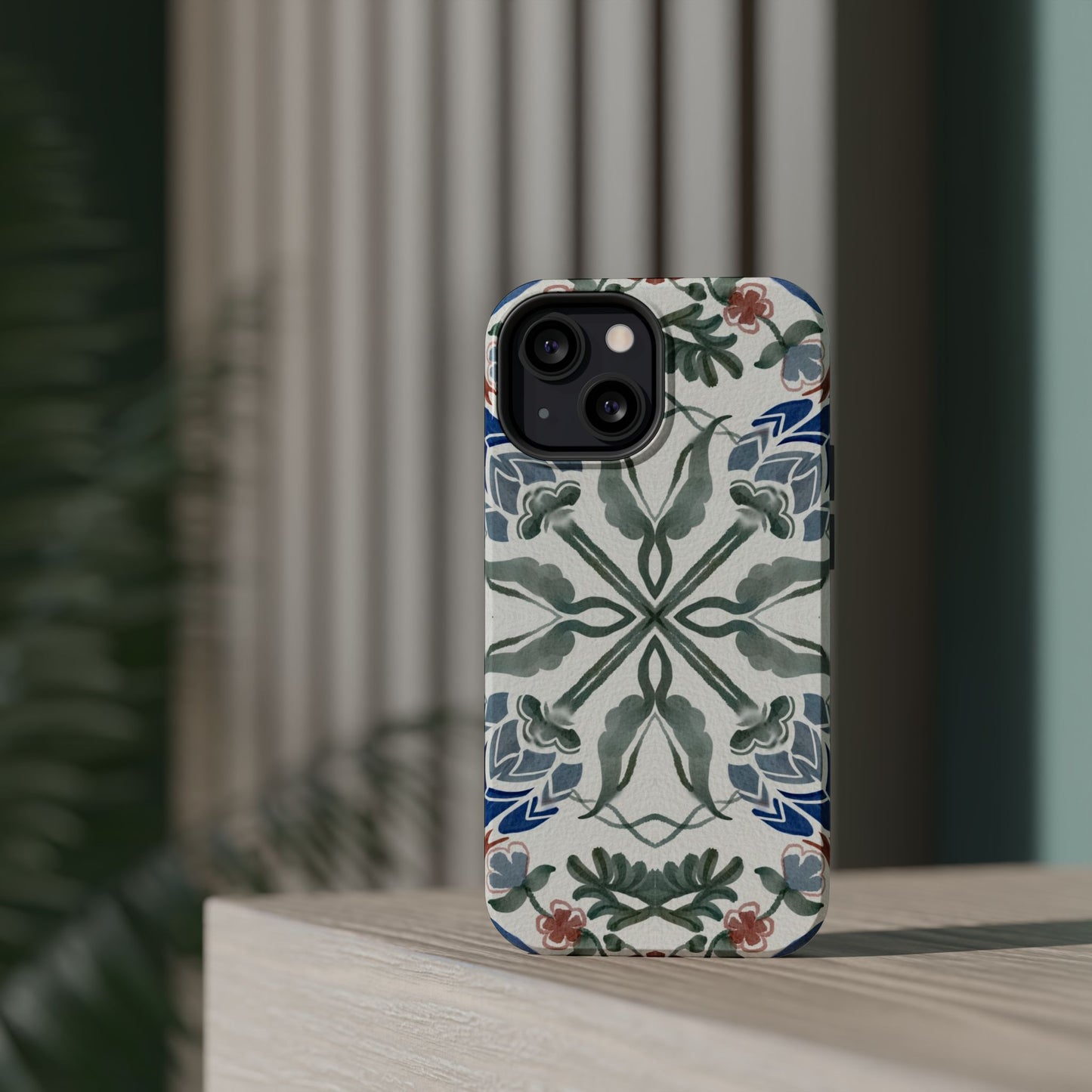 Blue flowers Iphone Magnetic Tough Cases