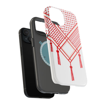 Red and White Shmagh Design Iphone Magnetic Tough Case
