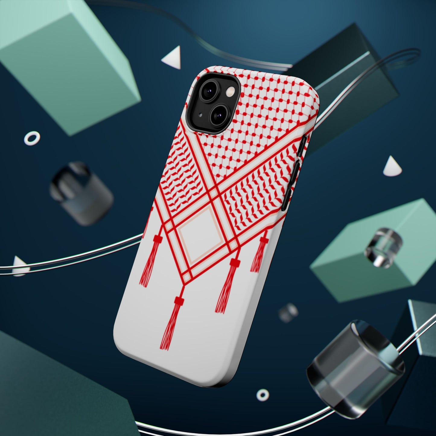 Red and White Shmagh Design Iphone Magnetic Tough Case