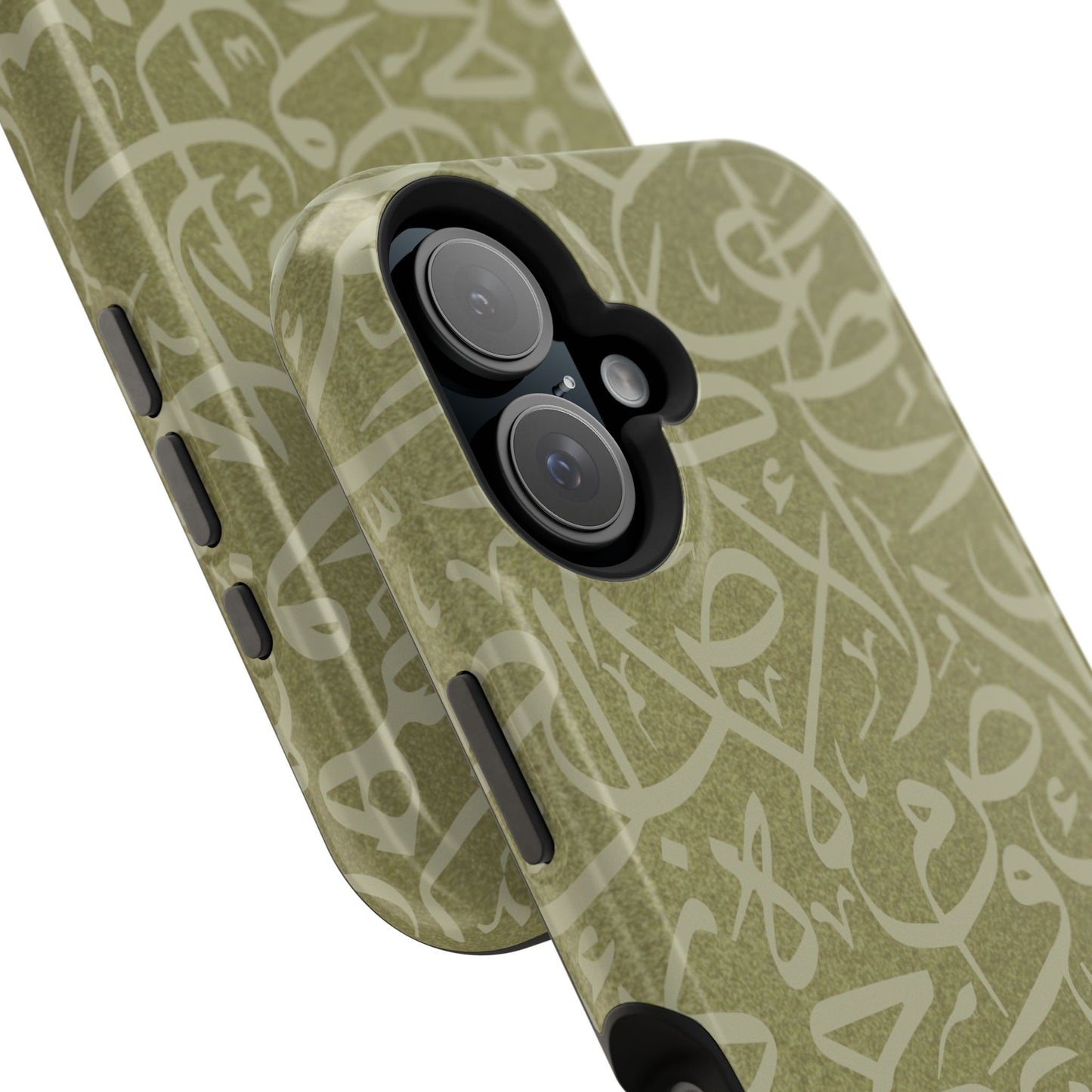 Olive Green Arabic Letters Calligraphy Iphone Magnetic Tough Case