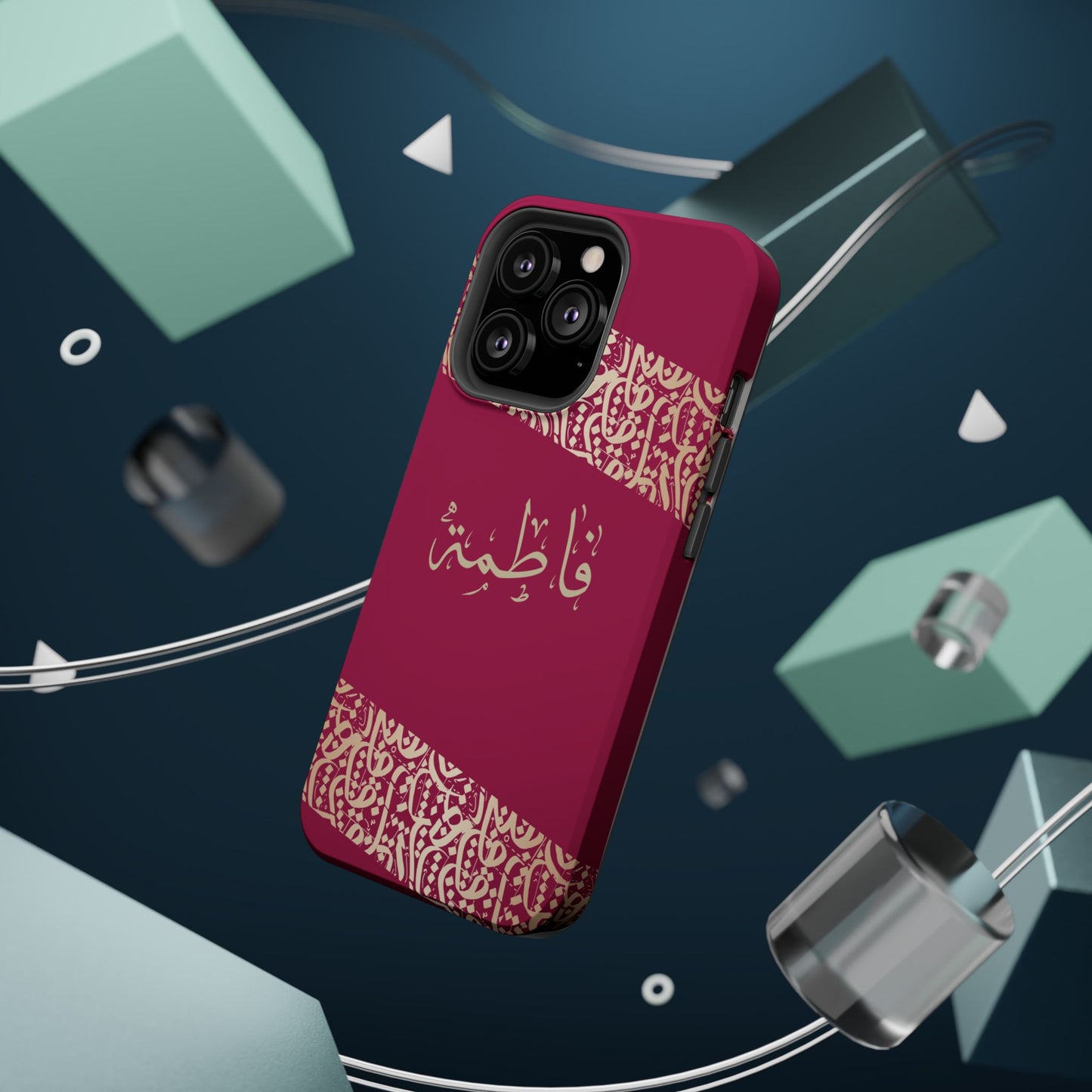 Personalized Arabic Calligraphy - Iphone Magnetic Impact-Resistant Phone Case - Pink and Gold Design