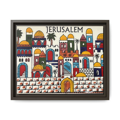 Jerusalem Framed Canvas Art, Colorful Wall Decor, Bohemian Home Art, Travel Gift, Cultural Wall Hanging, Unique Housewarming Gift