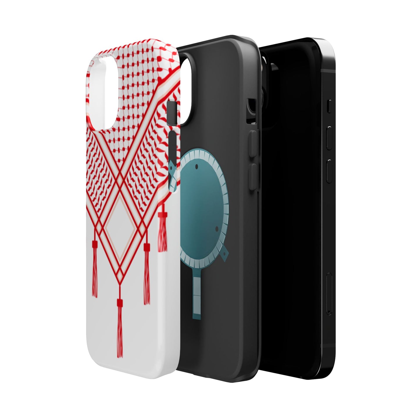 Red and White Shmagh Design Iphone Magnetic Tough Case
