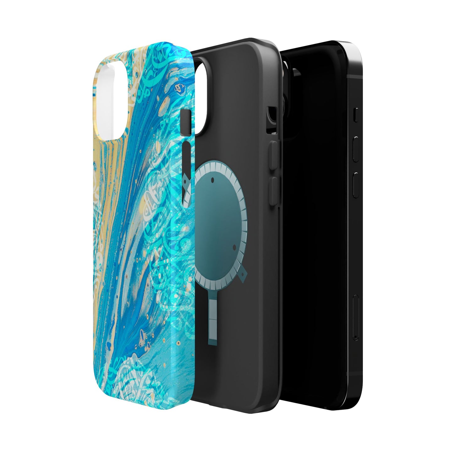 Arabic splash of Blue- Iphone Magnetic Tough Case