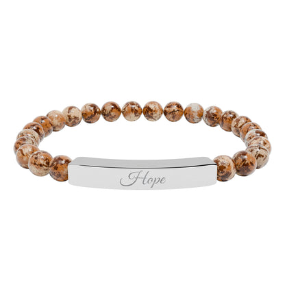 “Hope” Engraved Natural Stone Bracelet - Meaningful Gift for Mindfulness and Style