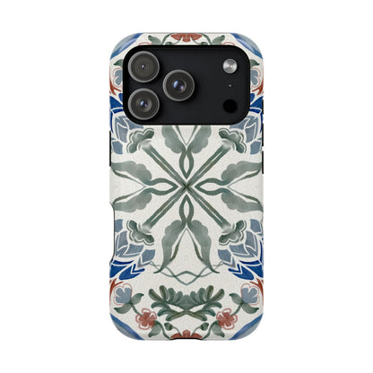 Blue flowers Iphone Magnetic Tough Cases