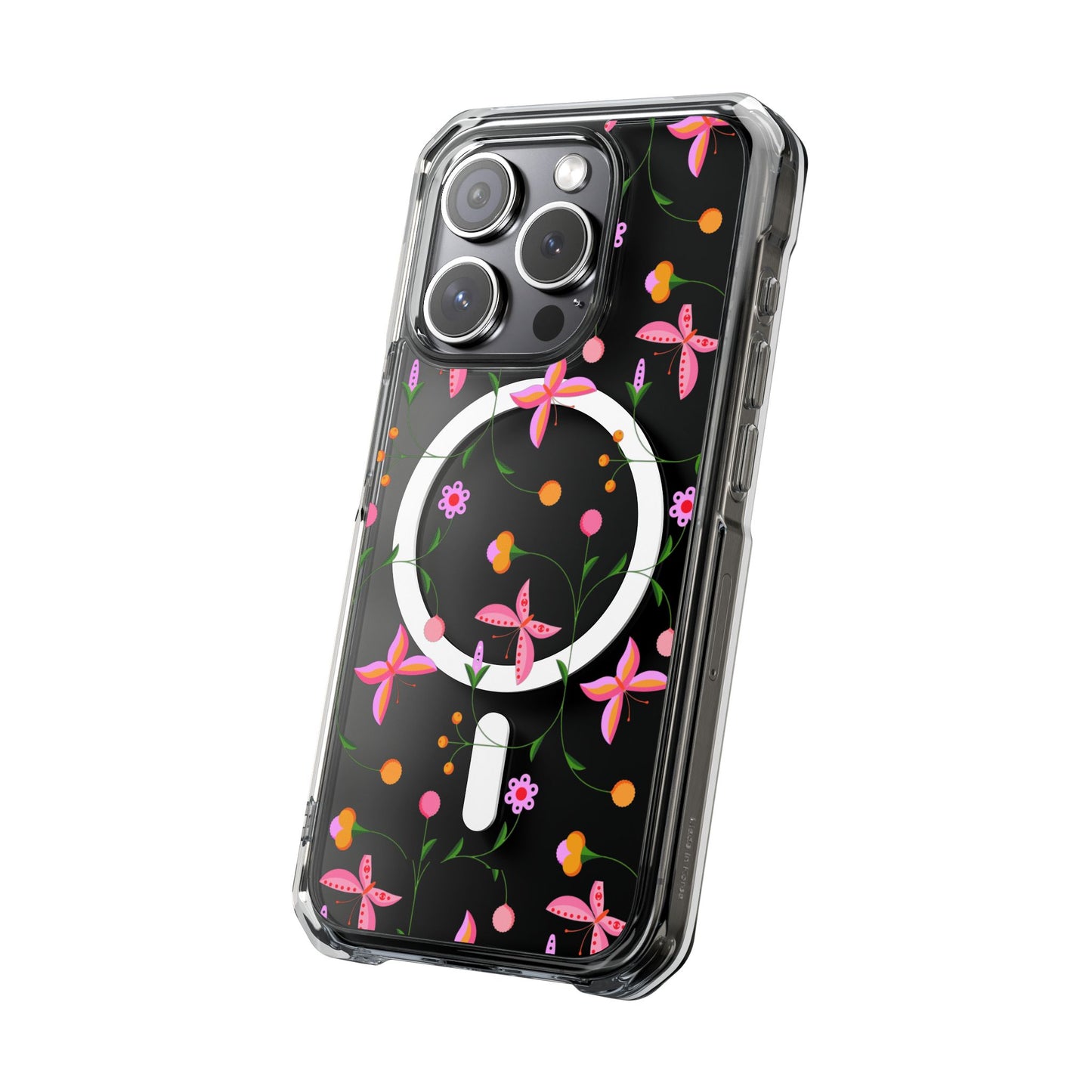 Pink Floral Garden  MagSafe Clear Phone Case