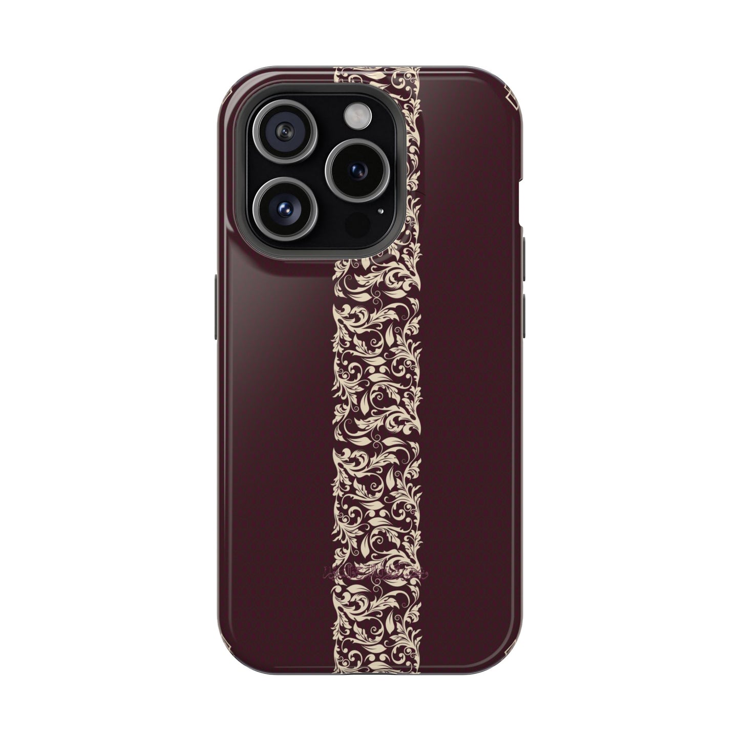 Red Dark and Beige geometric Design Iphone Magnetic Tough Case