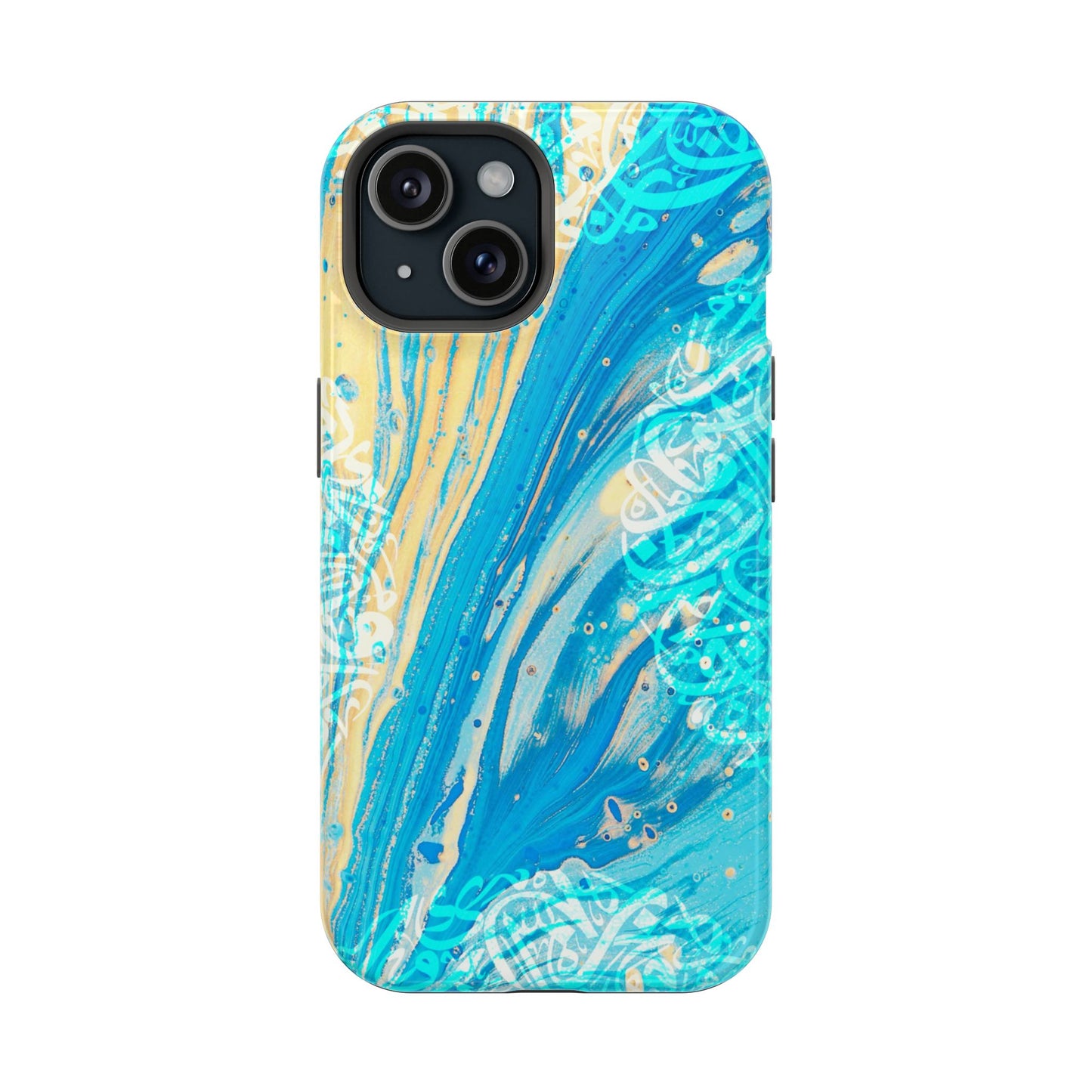 Arabic splash of Blue- Iphone Magnetic Tough Case