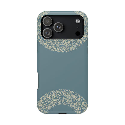 Beige geometric circle  Design - Iphone Magnetic Tough Case