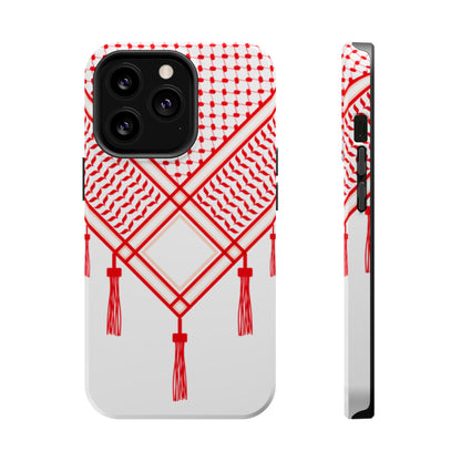 Red and White Shmagh Design Iphone Magnetic Tough Case