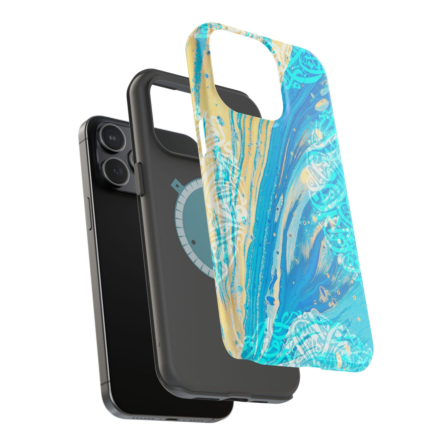 Arabic splash of Blue- Iphone Magnetic Tough Case