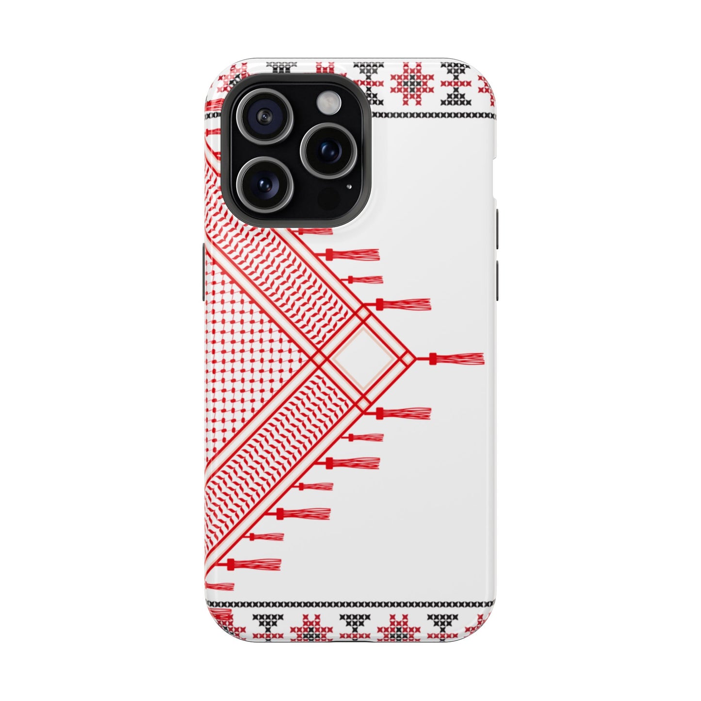 Red and White Hattah Design Iphone Magnetic Tough Case