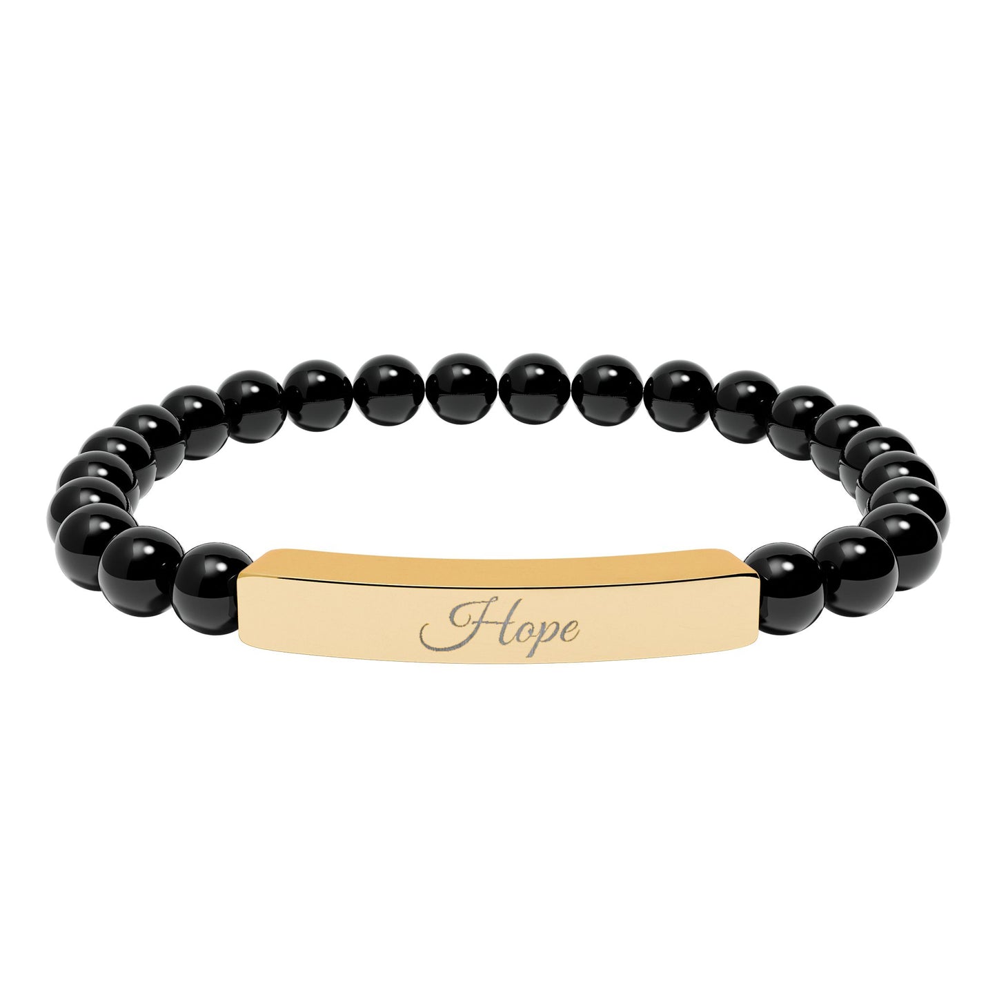 “Hope” Engraved Natural Stone Bracelet - Meaningful Gift for Mindfulness and Style